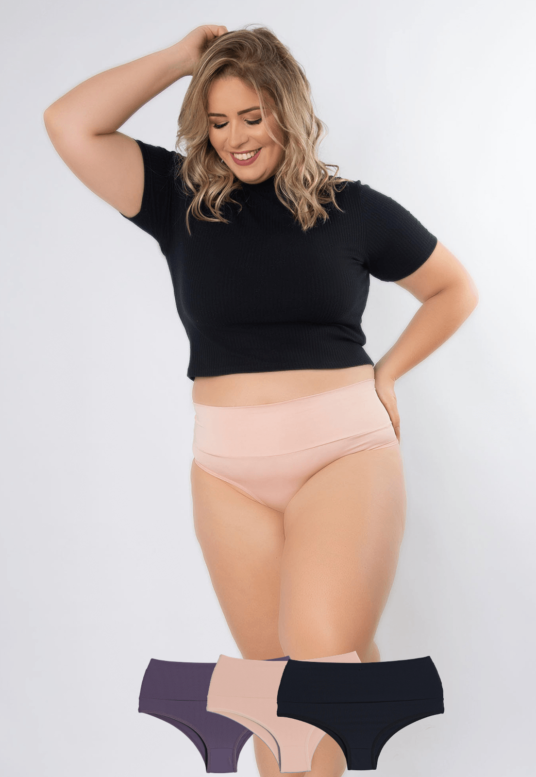 Kit 3 Calcinhas Rubi Plus Size Cós Duplo Microfibra Concept Lingerie Menor preço em Kit 3 Calcinhas Rubi Plus Size Cós Duplo Microfibra Concept Lingerie